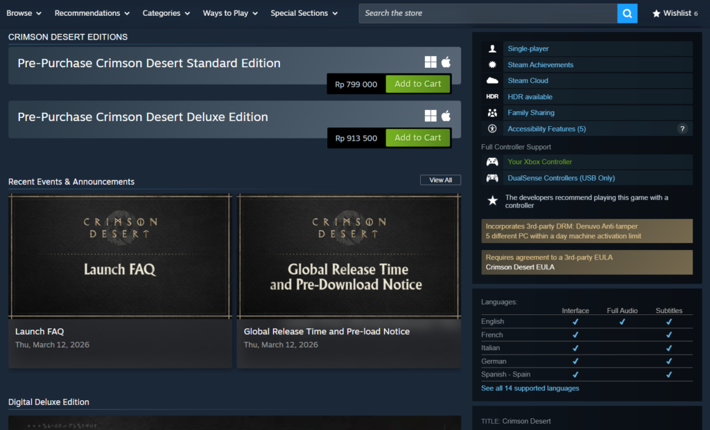 Denuvo Crimson Desert