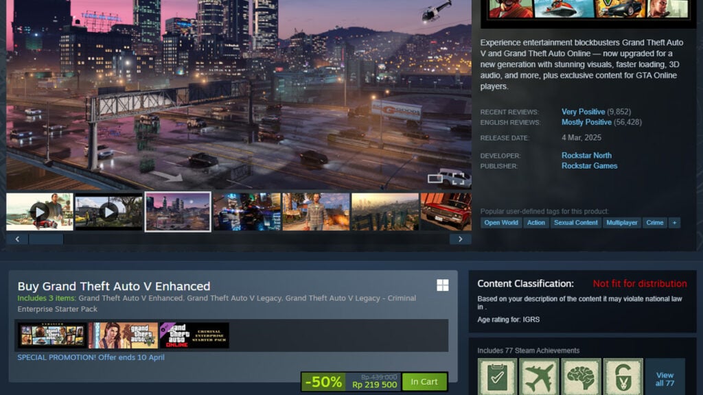 GTA Tak layak didistribusi