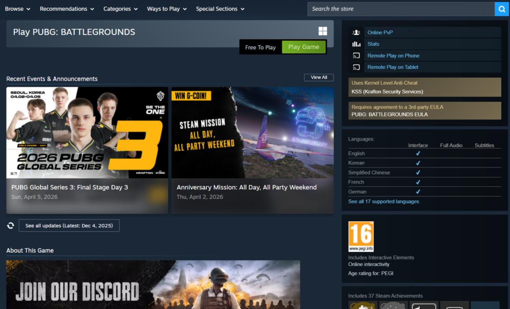 Rating Game IGRS Steam