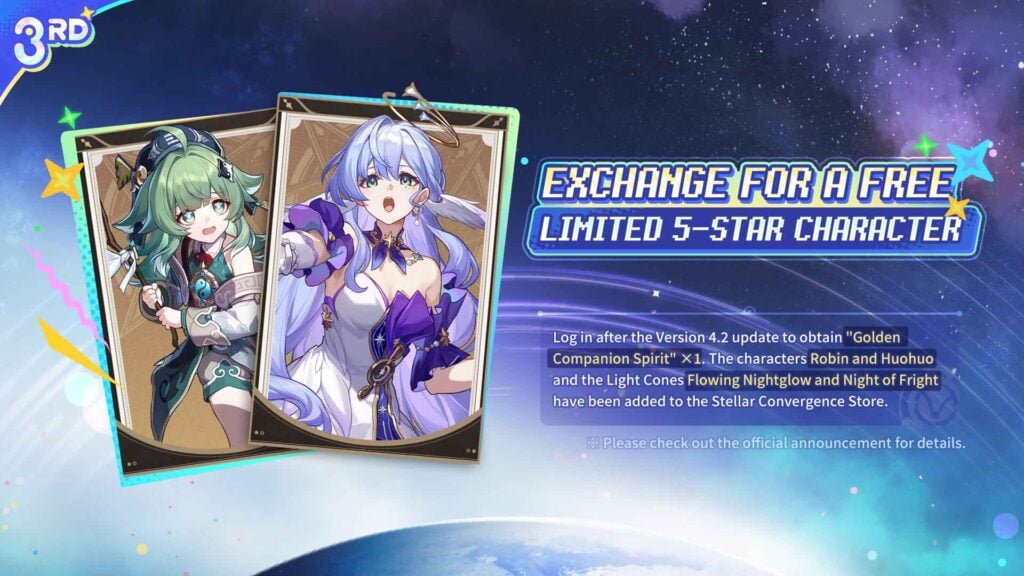 Gratis Robin dan Huohuo, Reward Anniversary Honkai Star Rail 4.2 Melimpah Ruah! 4 Reward Anniversary Honkai Star Rail Ke-3 versi 4.2