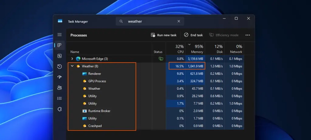 Aplikasi Weather Windows 11 Dilaporkan Bisa Konsumsi RAM Lebih dari 1GB 6 Weather Windows 11 RAM