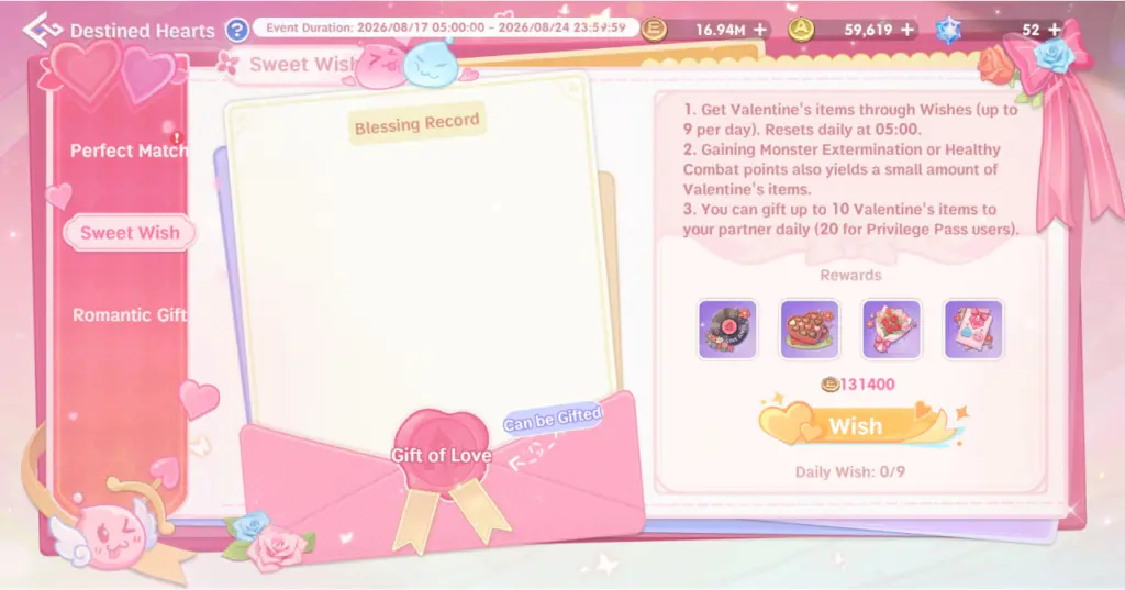 Daily Wish Destined Hearts Ronw
